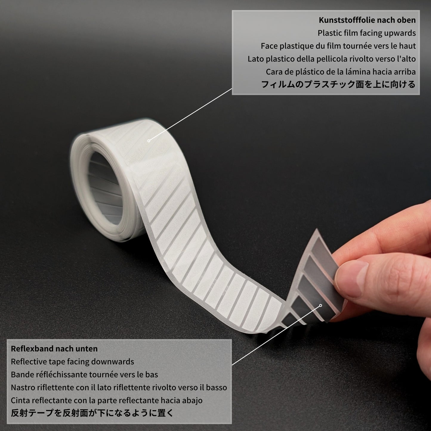 Streifen-Reflektorband zum Aufbügeln