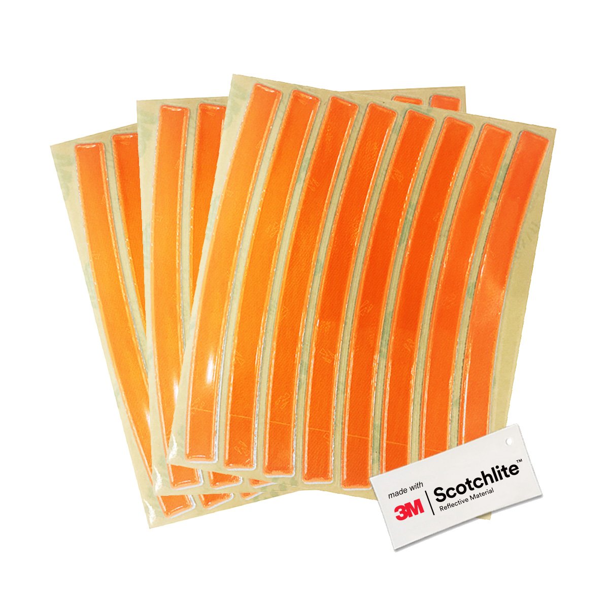 Produktabbildung der orangefarbenen reflektierenden Sticker von Salzmann