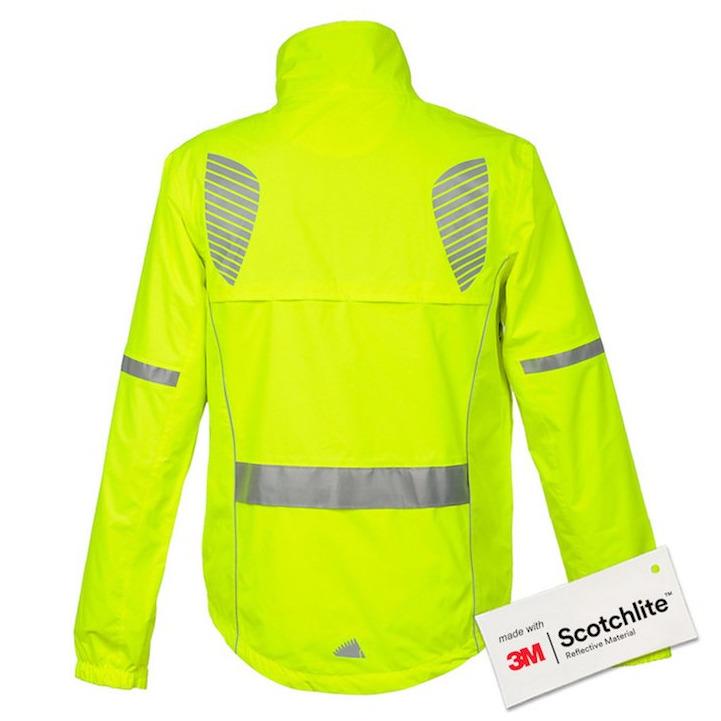 Rückseite der gelben Fahrradjacke von Salzmann